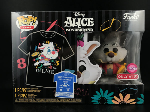 Funko Pop Tees - Disney's Alice in Wonderland - Rabbit (Flocked) Deluxe Box (Target Exclusive)