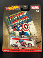 Hot Wheels Premium - Marvel 1/5 - Captain America - Volkswagen T1 Drag Bus
